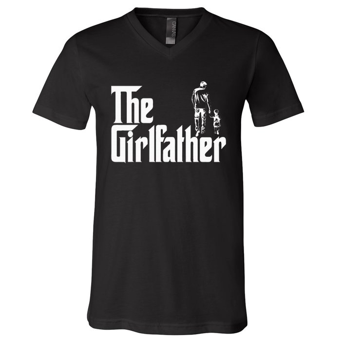 The Girlfather Funny Daddy Daughter V-Neck T-Shirt