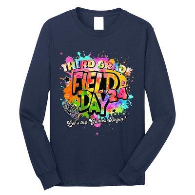 Third Grade Field Day 2024 Let The Games Begin Teachers Long Sleeve Shirt