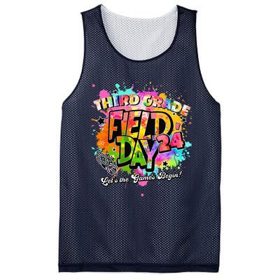 Third Grade Field Day 2024 Let The Games Begin Teachers Mesh Reversible Basketball Jersey Tank