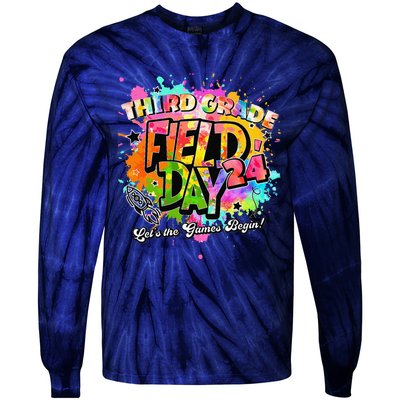 Third Grade Field Day 2024 Let The Games Begin Teachers Tie-Dye Long Sleeve Shirt