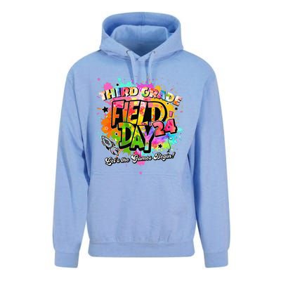 Third Grade Field Day 2024 Let The Games Begin Teachers Unisex Surf Hoodie