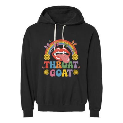 Throat Goat Funny Rainbow Pride Lips Tongue Novelty Garment-Dyed Fleece Hoodie