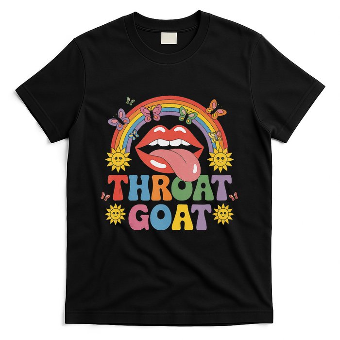 Throat Goat Funny Rainbow Pride Lips Tongue Novelty T-Shirt