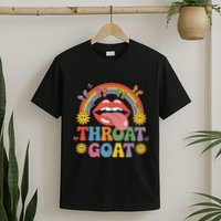 Throat Goat Funny Rainbow Pride Lips Tongue Novelty T-Shirt