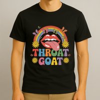 Throat Goat Funny Rainbow Pride Lips Tongue Novelty T-Shirt