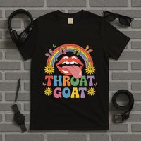 Throat Goat Funny Rainbow Pride Lips Tongue Novelty T-Shirt
