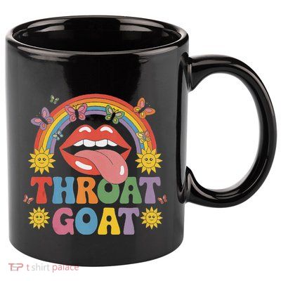 Throat Goat Funny Rainbow Pride Lips Tongue Novelty 11oz C Handle Ceramic Mug
