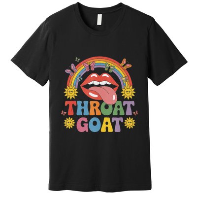 Throat Goat Funny Rainbow Pride Lips Tongue Novelty Premium T-Shirt