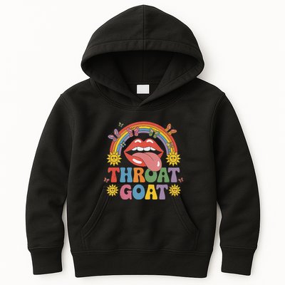 Throat Goat Funny Rainbow Pride Lips Tongue Novelty Kids Hoodie