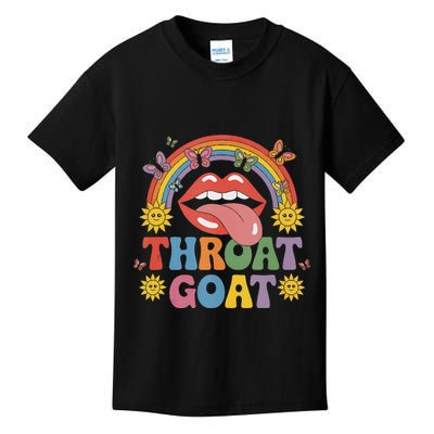 Throat Goat Funny Rainbow Pride Lips Tongue Novelty Kids T-Shirt