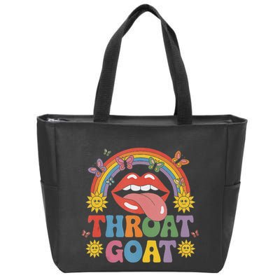 Throat Goat Funny Rainbow Pride Lips Tongue Novelty Zip Tote Bag