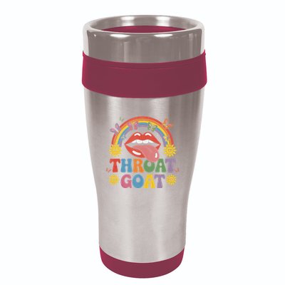 Throat Goat Funny Rainbow Pride Lips Tongue Novelty 16oz Travel Tumbler