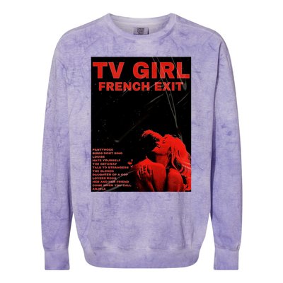 Tv Girl French Exit Album Vintage Colorblast Crewneck Sweatshirt