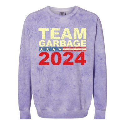 Team Garbage For Trump 2024 Elections 2024 Vote For Trump Colorblast Crewneck Sweatshirt