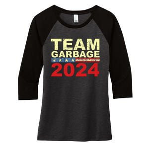 Team Garbage For Trump 2024 Elections 2024 Vote For Trump Women's Tri-Blend 3/4-Sleeve Raglan Shirt