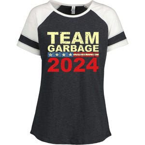 Team Garbage For Trump 2024 Elections 2024 Vote For Trump Enza Ladies Jersey Colorblock Tee