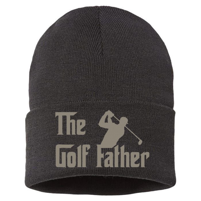 The Golf Father Funny Golfing For Golfer Sustainable Knit Beanie