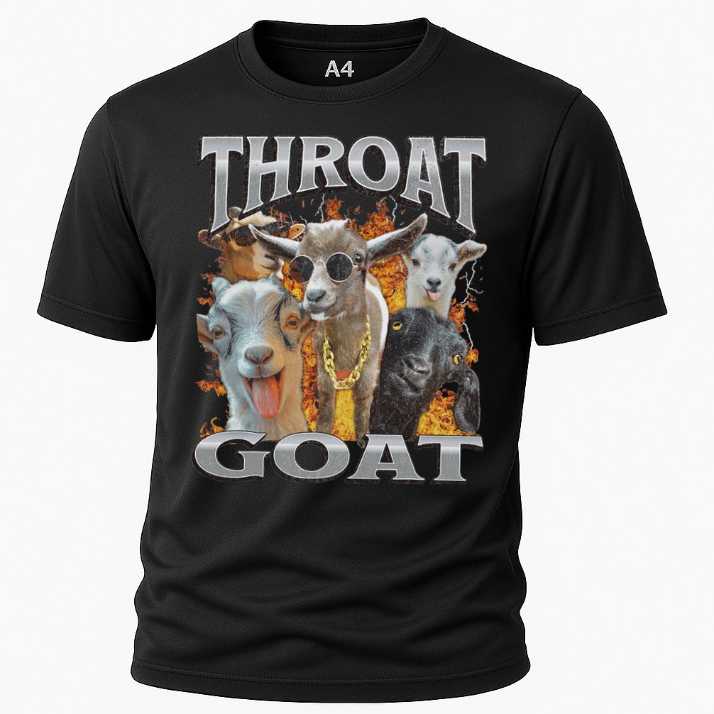 Throat Goat Funny Offensive Adult Humor Bootleg Cooling Performance Crew T-Shirt