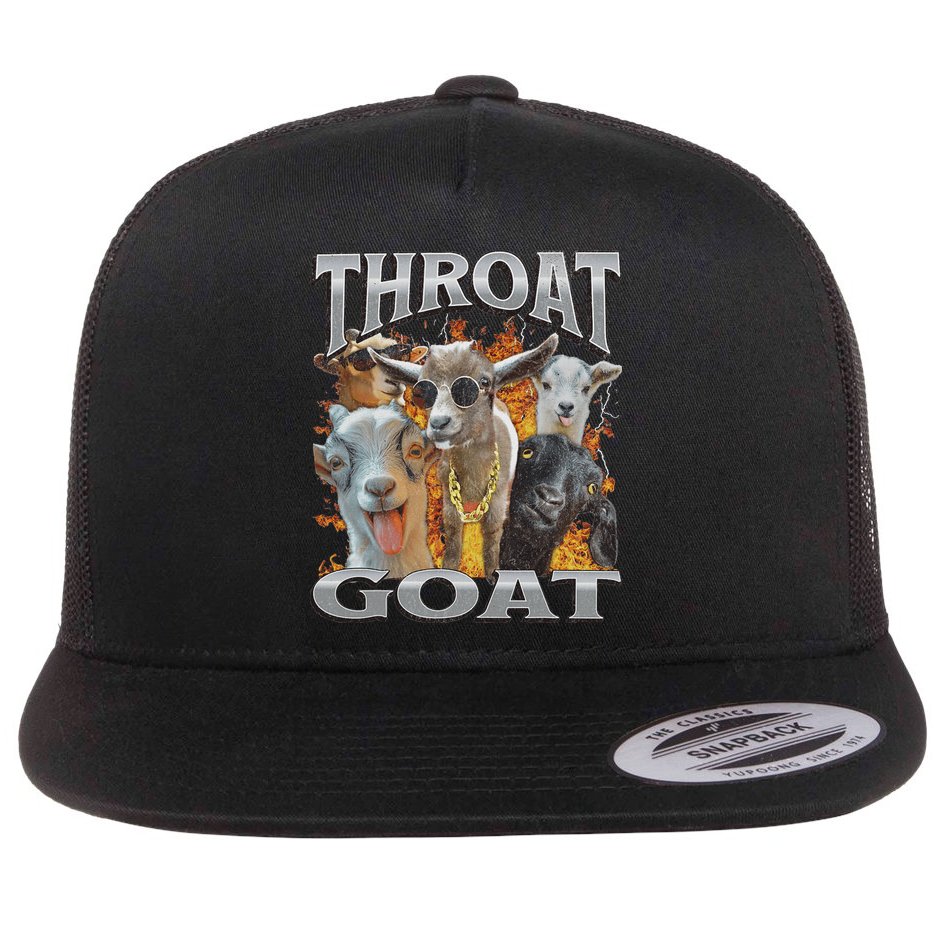 Throat Goat Funny Offensive Adult Humor Bootleg Flat Bill Trucker Hat