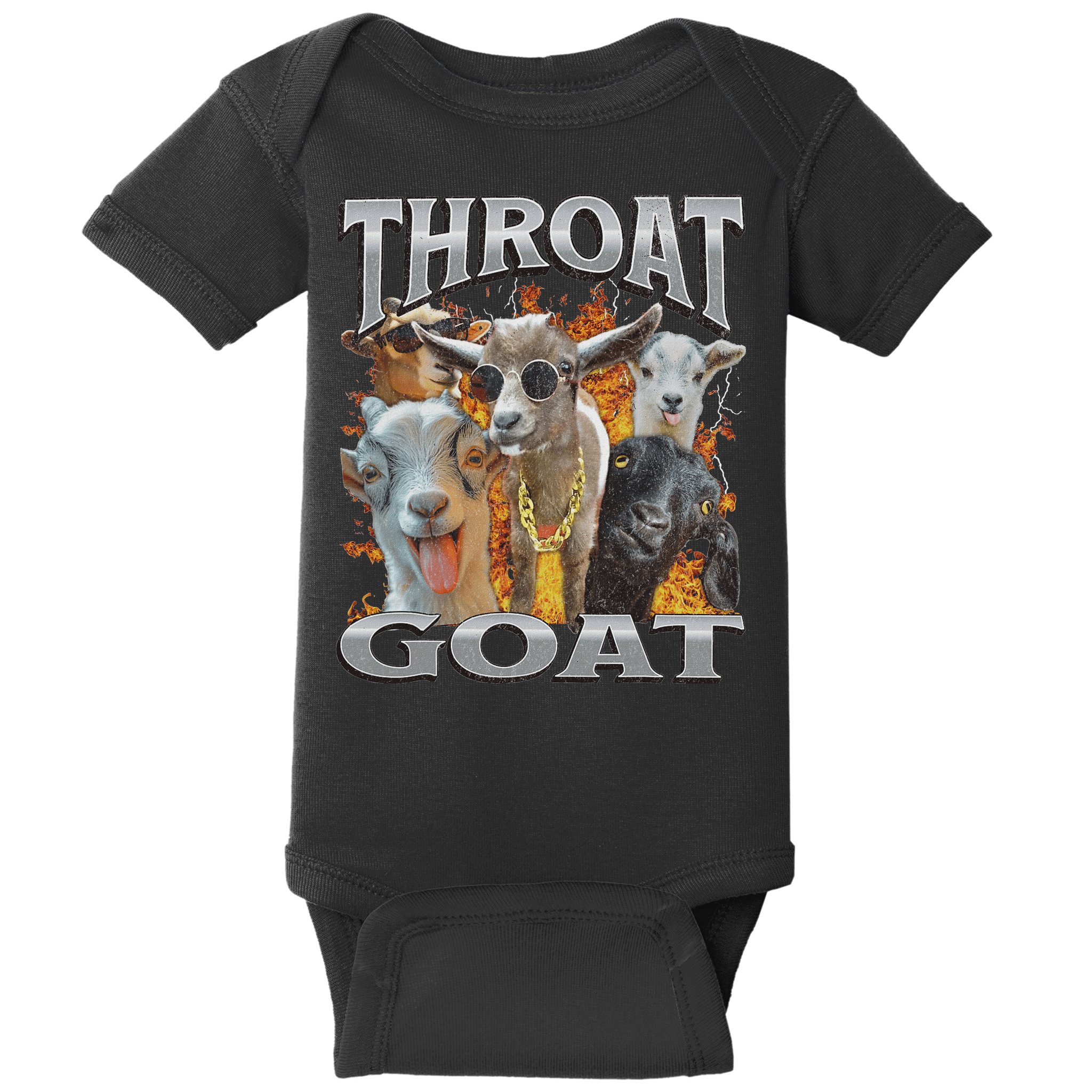 Throat Goat Funny Offensive Adult Humor Bootleg Baby Bodysuit