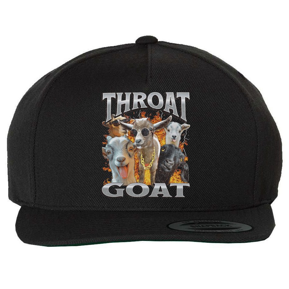 Throat Goat Funny Offensive Adult Humor Bootleg Wool Snapback Cap