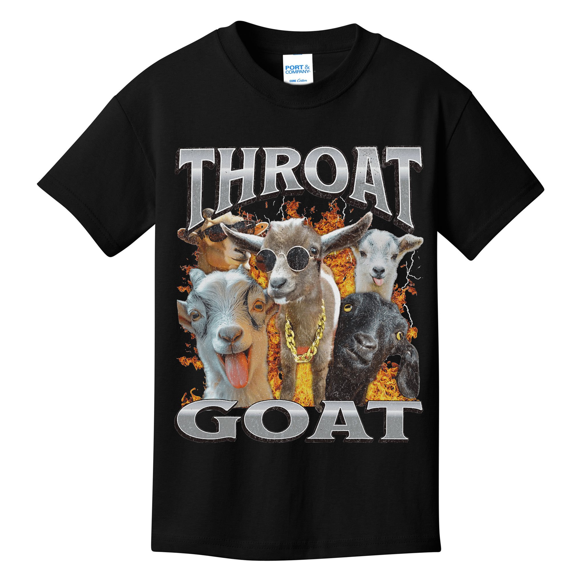 Throat Goat Funny Offensive Adult Humor Bootleg Kids T-Shirt