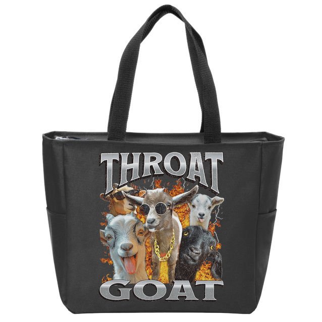 Throat Goat Funny Offensive Adult Humor Bootleg Zip Tote Bag