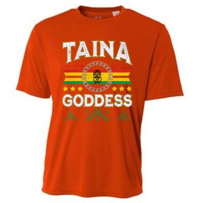 Taina Goddess Flag Atabey Puerto Rico Boriken Boricua Taino Gift Cooling Performance Crew T-Shirt