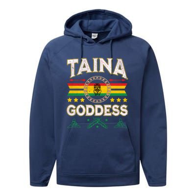 Taina Goddess Flag Atabey Puerto Rico Boriken Boricua Taino Gift Performance Fleece Hoodie