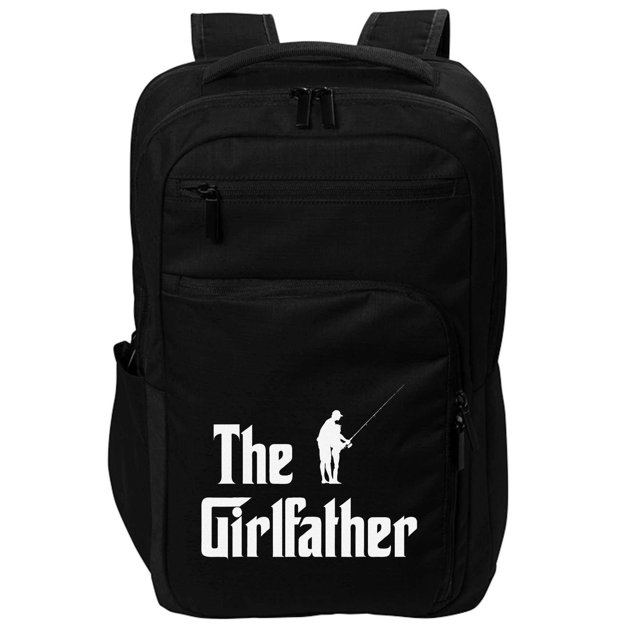 The Girlfather Funny Dad Of Girl Fishing Father And Daughter Impact Tech Backpack
