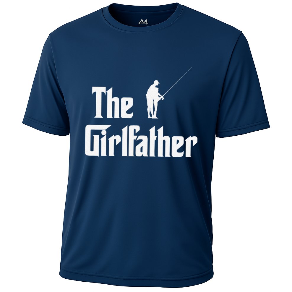 The Girlfather Funny Dad Of Girl Fishing Father And Daughter Cooling Performance Crew T-Shirt
