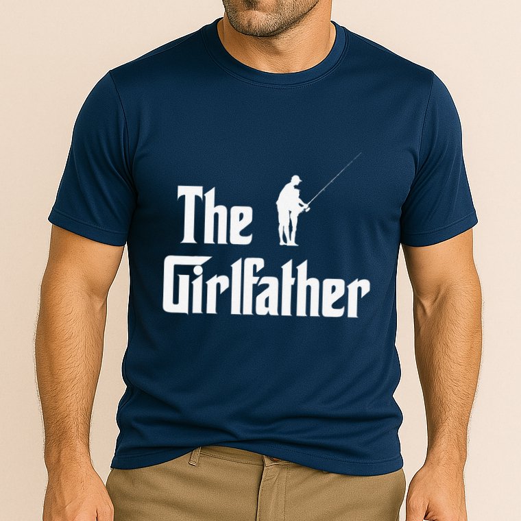 The Girlfather Funny Dad Of Girl Fishing Father And Daughter Cooling Performance Crew T-Shirt