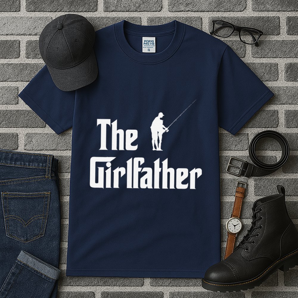 The Girlfather Funny Dad Of Girl Fishing Father And Daughter Tall T-Shirt