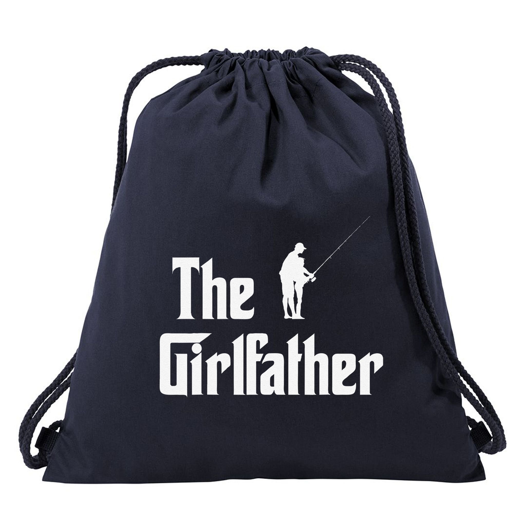 The Girlfather Funny Dad Of Girl Fishing Father And Daughter Drawstring Bag