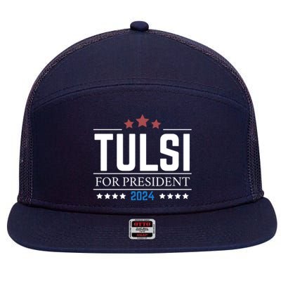 Tulsi Gabbard For President 2024 7 Panel Mesh Trucker Snapback Hat