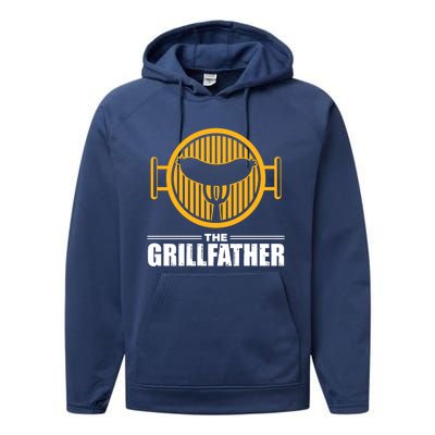 The Grillfather Funny Gift Performance Fleece Hoodie