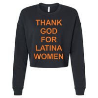 Thank God For Latina Women Cropped Pullover Crew