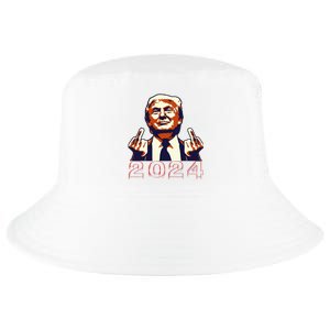 Trump Giving Finger 2024 Flipping Off Design Cool Comfort Performance Bucket Hat