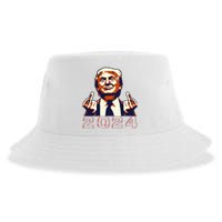 Trump Giving Finger 2024 Flipping Off Design Sustainable Bucket Hat