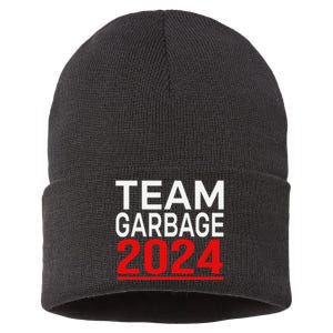 Team Garbage For Trump 2024 Gift Sustainable Knit Beanie