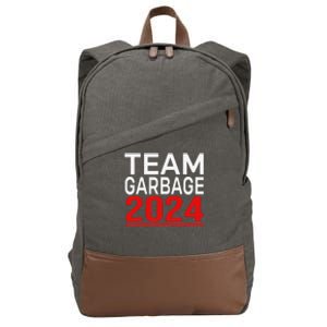 Team Garbage For Trump 2024 Gift Cotton Canvas Backpack