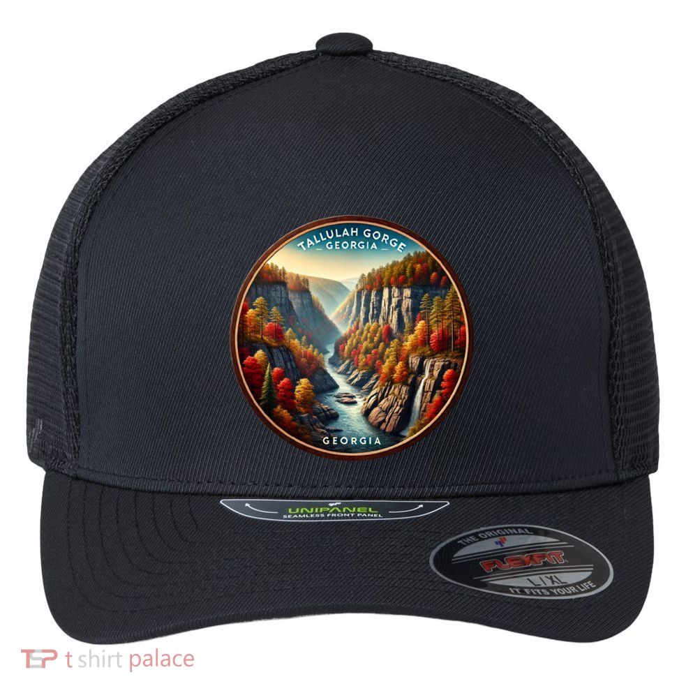 Tallulah Gorge Georgia In The Fall Autumn Leaves Flexfit Unipanel Trucker Cap