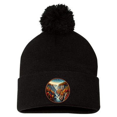 Tallulah Gorge Georgia In The Fall Autumn Leaves Pom Pom 12in Knit Beanie