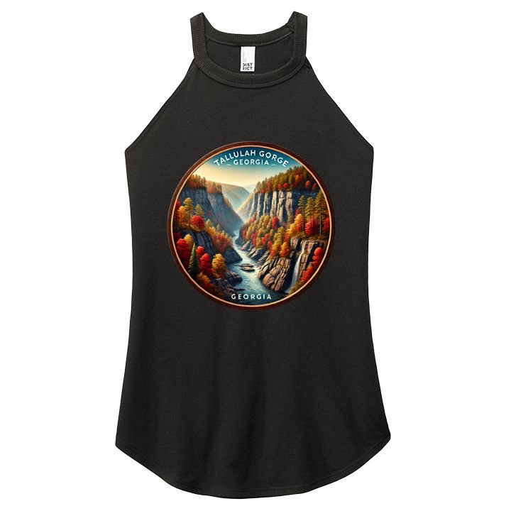 Tallulah Gorge Georgia In The Fall Autumn Leaves Women's Perfect Tri Rocker Tank