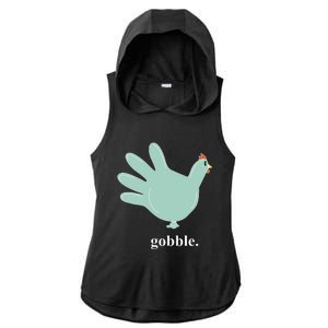 Turkey Glove Gobble Thanksgiving Thankful Nurse Ladies PosiCharge Tri-Blend Wicking Draft Hoodie Tank