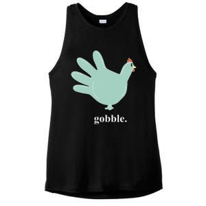 Turkey Glove Gobble Thanksgiving Thankful Nurse Ladies PosiCharge Tri-Blend Wicking Tank