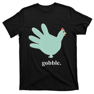 Turkey Glove Gobble Thanksgiving Thankful Nurse T-Shirt