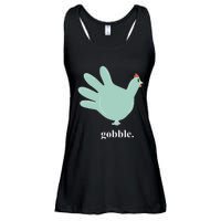 Turkey Glove Gobble Thanksgiving Thankful Nurse Ladies Essential Flowy Tank