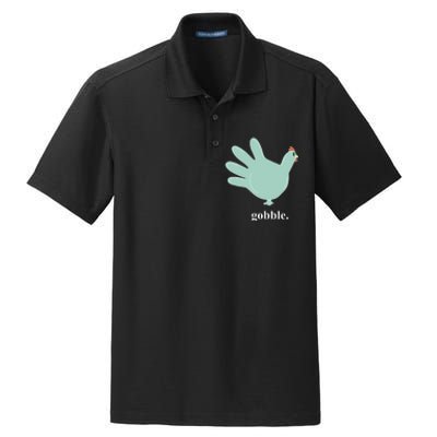 Turkey Glove Gobble Thanksgiving Thankful Nurse Dry Zone Grid Polo