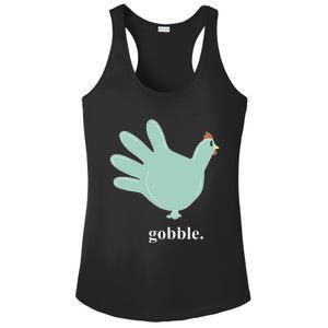 Turkey Glove Gobble Thanksgiving Thankful Nurse Ladies PosiCharge Competitor Racerback Tank